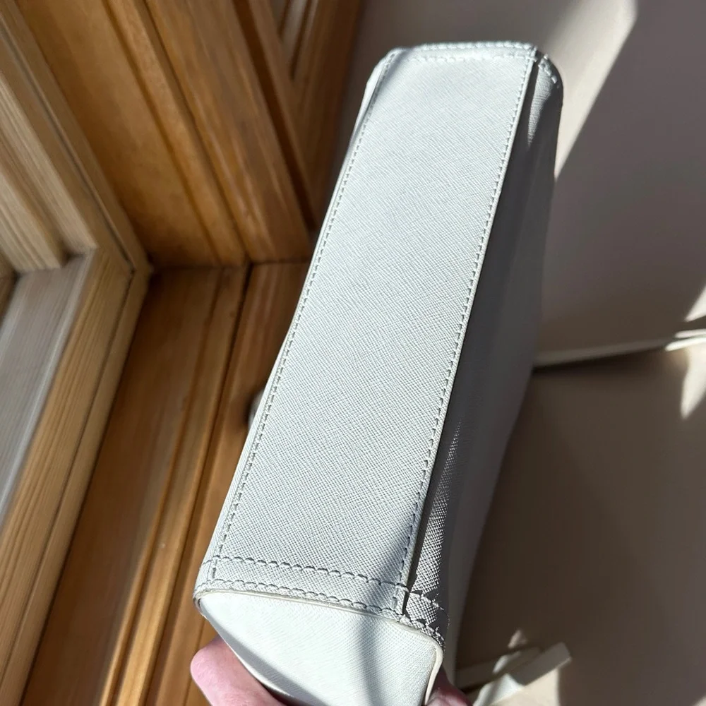 Lo & Sons Pearl Saffiano Leather Crossbody Bag in Ivory - Picture 10 of 16